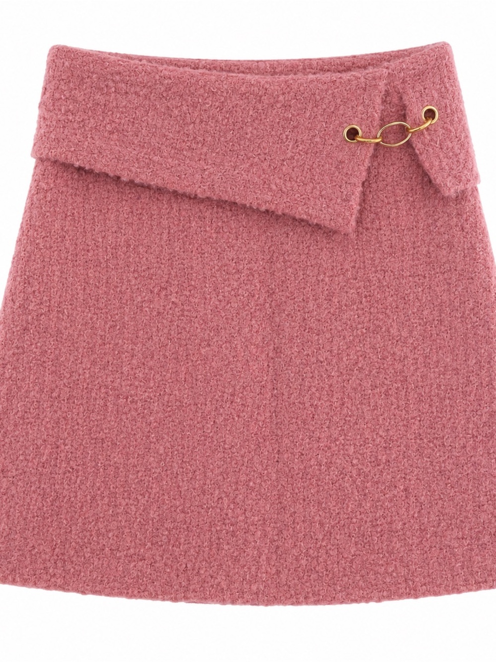 Wild Fable Pink Textured Mini Skirt With Gold Safety Pin Detail Size M